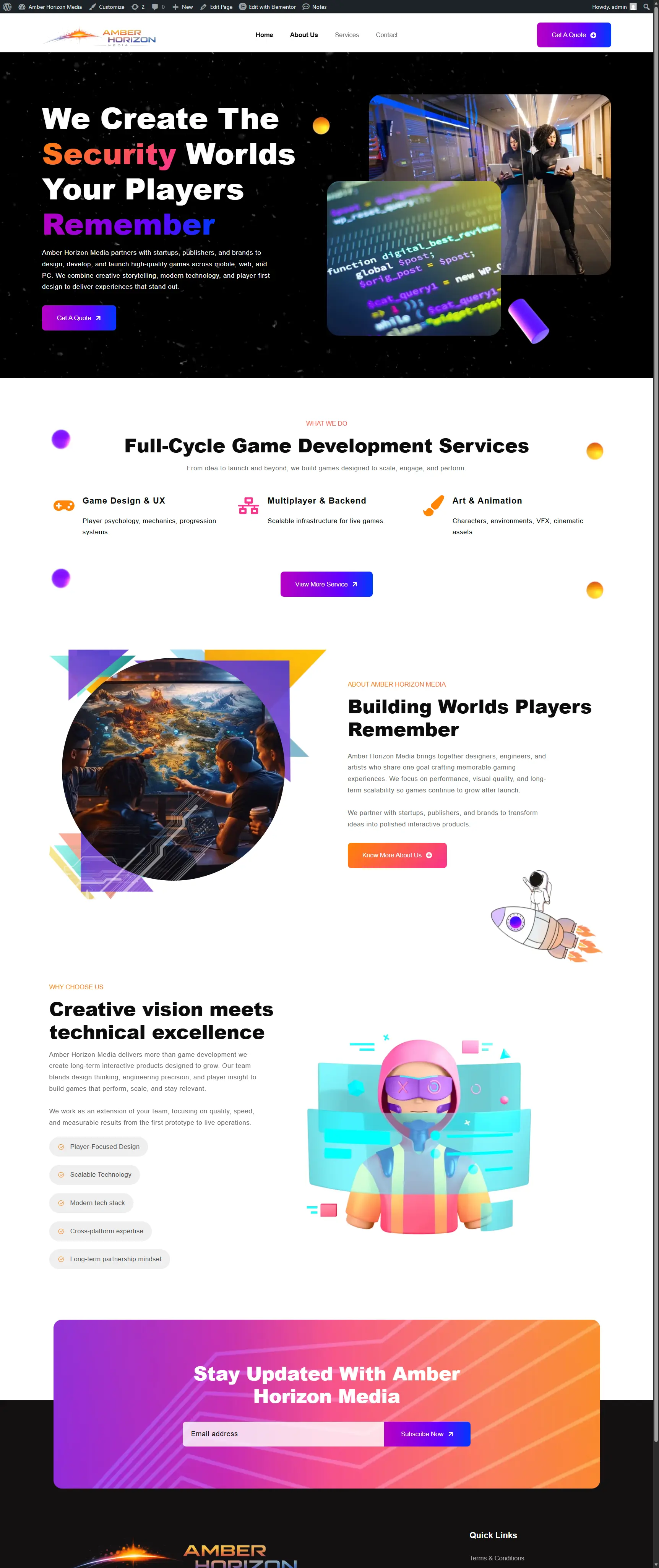 Amber Horizon Media project screenshot