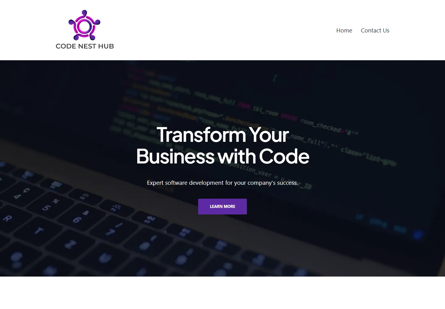 Code Nest Hub website screenshot