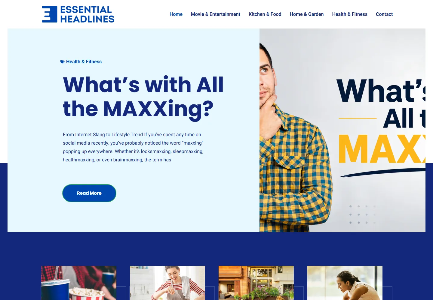 Essential Headlines website screenshot