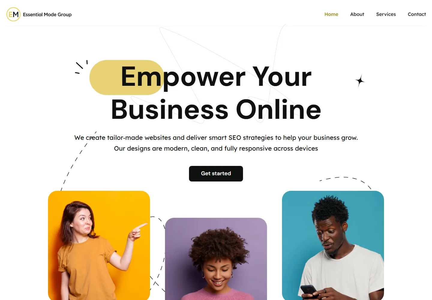 Essential Mode Group website screenshot