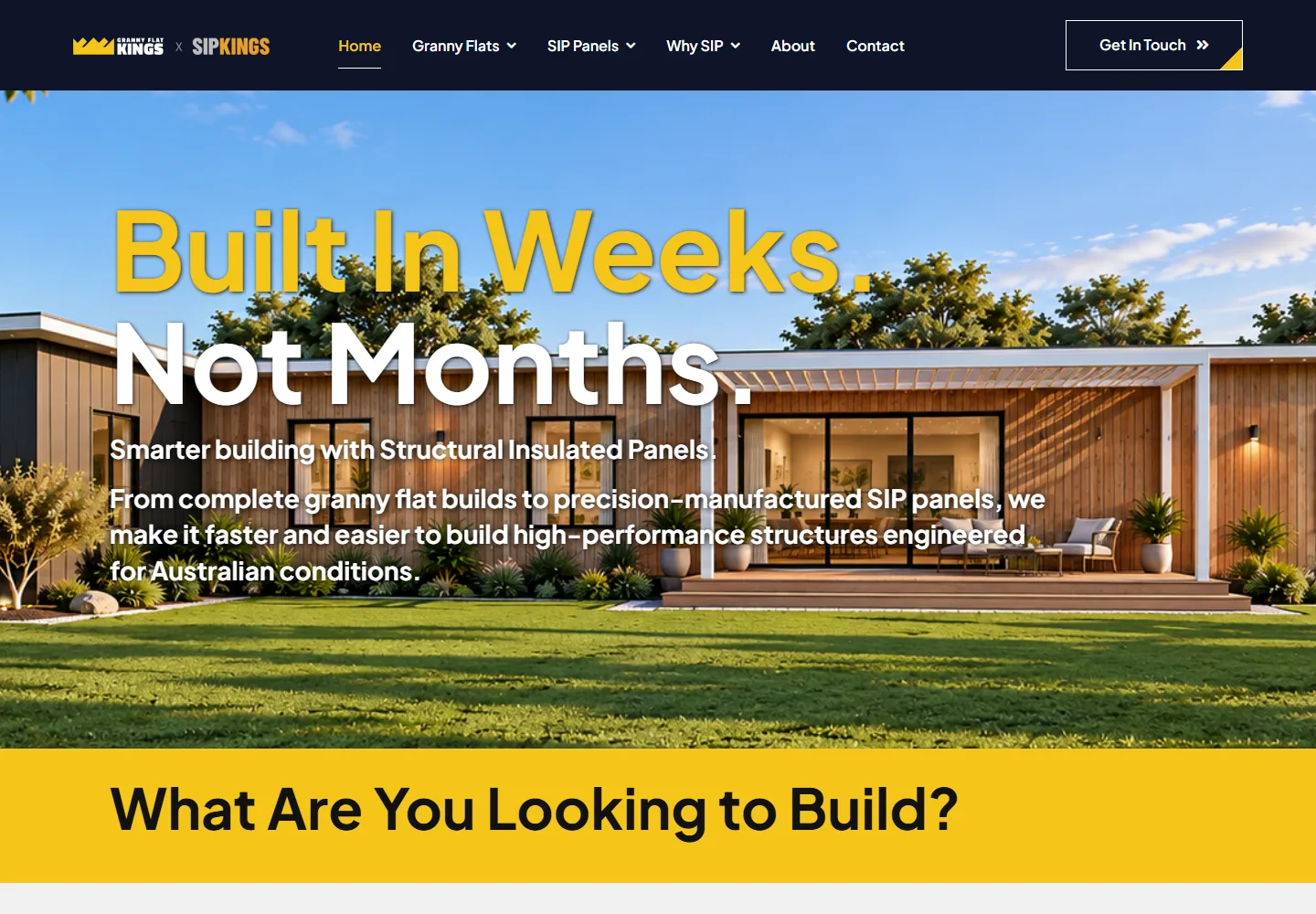 Granny Flat Kings website screenshot