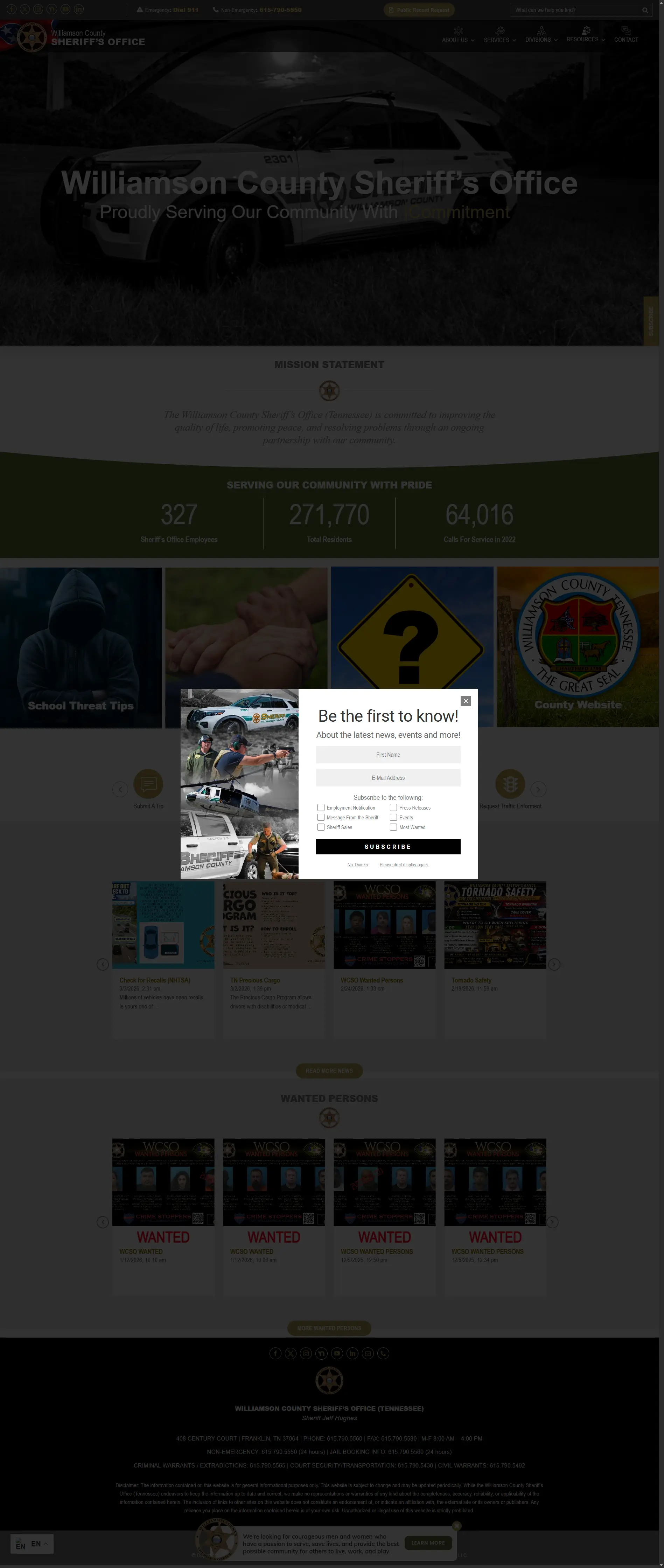 Williamson County Sheriff project screenshot